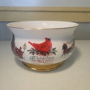 VTG WYSOCKI Christmas Love Bowl 1999-2000 Ceramic Teleflora Holiday Cardinal